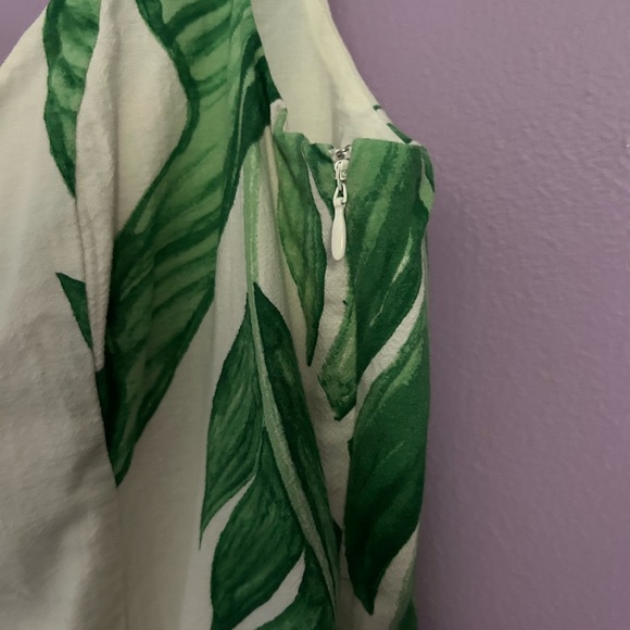 H&M Green Leaf Print Mini Dress - Picture 3 of 4